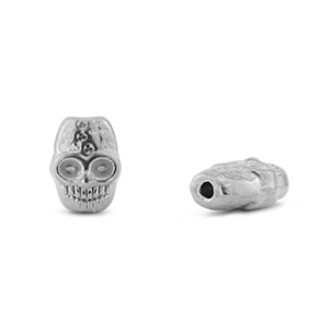 Kralen van Stainless steel Roestvrij staal (RVS) skull Silver