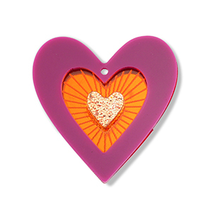 Statement hangers heart Purple-orange-gold