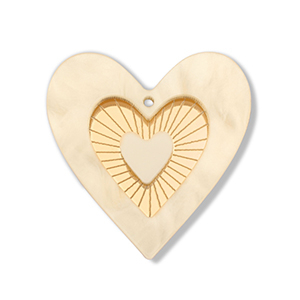 Statement hangers heart Light yellow-gold