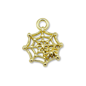Metaal bedels spiderweb Gold