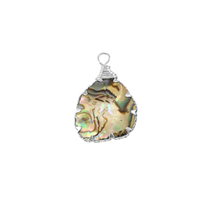 Hangers van Resin with imitation shell irregular Silver-ocean green