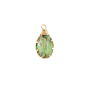 Hangers van Resin with imitation shell oval Gold-ocean green