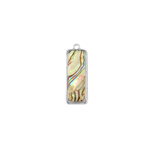 Hangers van Resin with imitation shell rectangle Silver-taupe