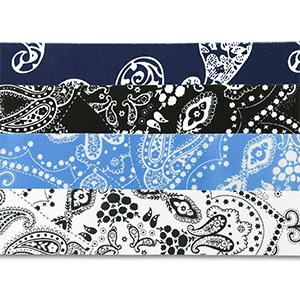 Bandana mix van 4 Dark blue-black-light blue-white