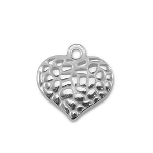 Bedels van Stainless steel Roestvrijstaal (RVS) heart Silver