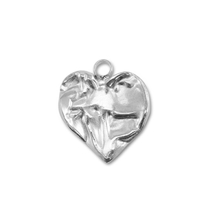 Bedels van Stainless steel Roestvrijstaal (RVS) heart Silver