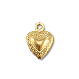 Bedels van Stainless steel Roestvrijstaal (RVS) heart Gold