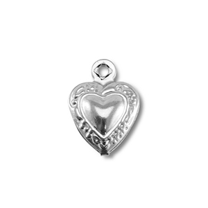Bedels van Stainless steel Roestvrijstaal (RVS) heart Silver