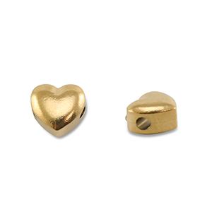 Kralen van Stainless steel Roestvrij staal (RVS) heart Gold
