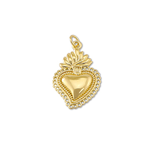 Brass TQ metaal bedels heart Gold