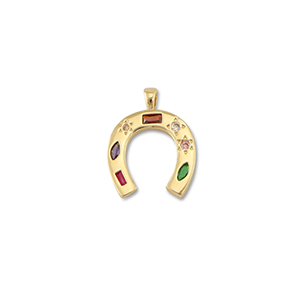 Brass TQ metaal bedels horseshoe Gold