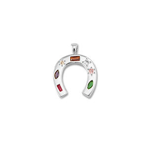 Brass TQ metaal bedels horseshoe Silver