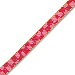 Tekstlint chequered Pink-red-gold