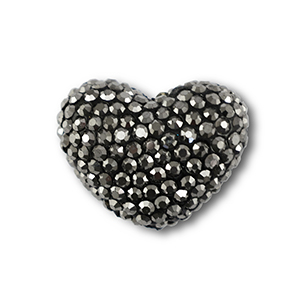 Kralen bohemian heart Anthracite