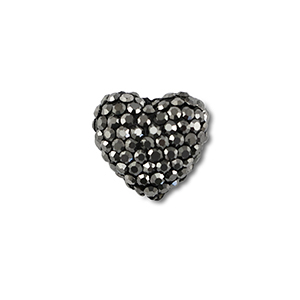 Kralen bohemian heart Anthracite