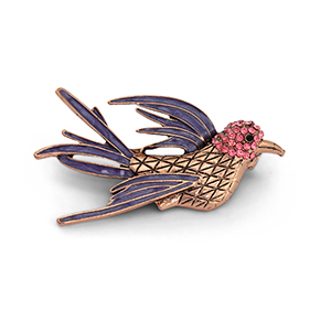 Broches bird Purple-pink