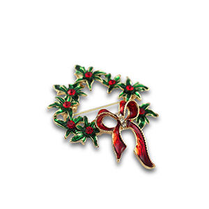 Broches christmas wreath Gold-red-green