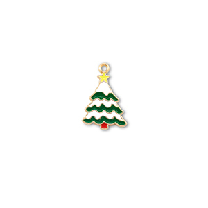 Metaal bedels christmas tree Goud-wit-groen-geel