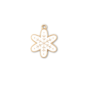 Metaal bedels snowflake Goud-wit