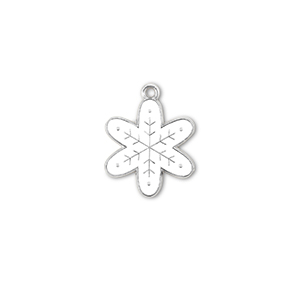 Metaal bedels snowflake Zilver-wit