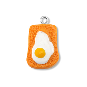 Hangers van resin toast with egg Orange-white-yellow