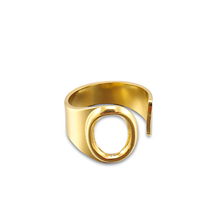 Ringen van Stainless steel Roestvrij staal (RVS) letter O Gold