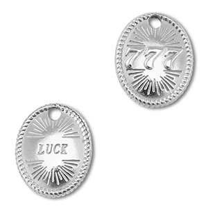 BY31&reg; Bedel van Stainless steel Roestvrijstaal (RVS) angelnumbers 777 / luck Silver