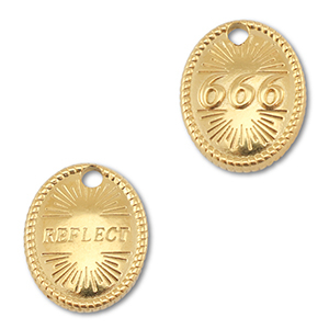 BY31&reg; Bedel van Stainless steel Roestvrijstaal (RVS) angelnumbers 666 / reflect Gold