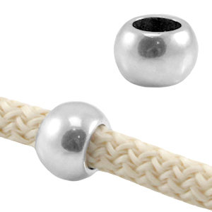 Kraal DQ metaal 10mm Antiek zilver (nikkelvrij)