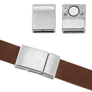 DQ metalen magneetslot &Oslash;10x2.2mm Antiek zilver (nikkelvrij)