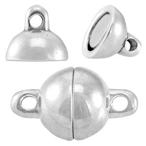 DQ metalen magneetslot 8mm ball Antiek zilver (nikkelvrij)