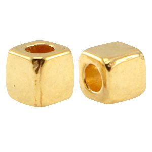 DQ metalen tubes vierkant Goud (nikkelvrij)