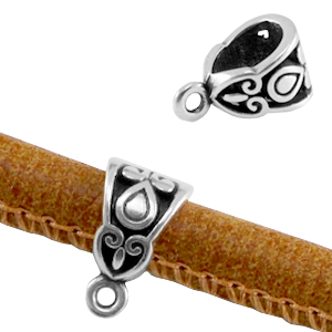 DQ metalen ring deco met oog Antiek zilver (nikkelvrij)