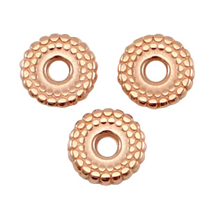DQ metaal kralen disc 8mm deco Ros&eacute; goud (nikkelvrij)