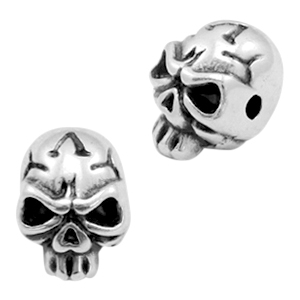 Metaal kralen DQ skull Antiek zilver (nikkelvrij)