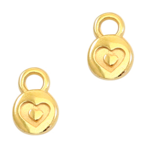 Metaal bedels DQ 6mm heart Goud (nikkelvrij)