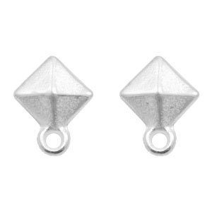 Metaal onderdelen DQ earpin rhombus met oog Antiek zilver (nikkelvrij)