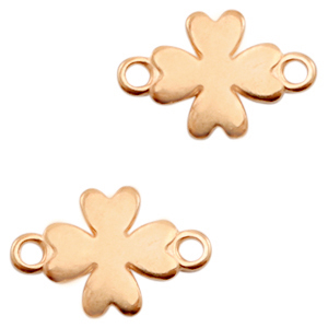 Metaal bedels DQ tussenstuk klaver Ros&eacute; goud (nikkelvrij)