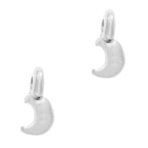 Metaal bedels DQ maan Antiek zilver (nikkelvrij)