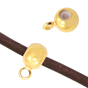 Metaal onderdelen DQ hanger met oog en rubberen binnenzijde Goud (nikkelvrij)