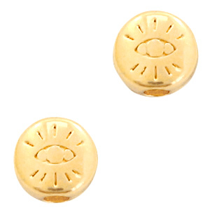 Metaal kralen DQ oog 6mm Goud (nikkelvrij)