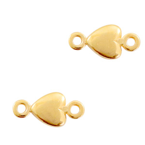 Metaal bedels DQ tussenstuk hart Goud (nikkelvrij)