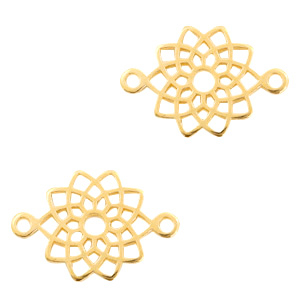 Metaal bedels DQ tussenstuk mandala Goud (nikkelvrij)