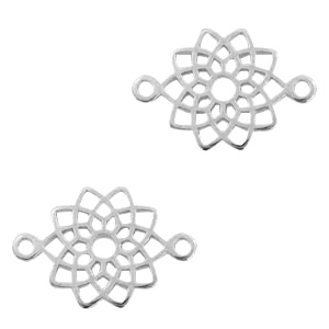 Metaal bedels DQ tussenstuk mandala Antiek zilver (nikkelvrij)