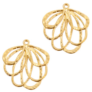 Metaal bedels DQ bloem Goud (nikkelvrij)