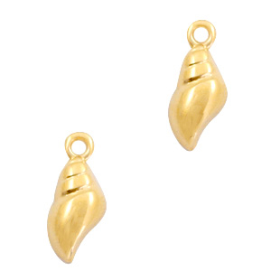 Metaal bedels DQ schelp Goud (nikkelvrij)