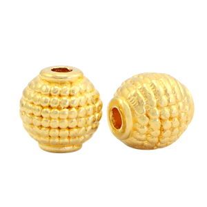 Metaal kralen DQ oval tube Goud (nikkelvrij)