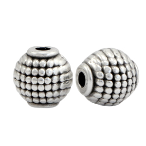 Metaal kralen DQ oval tube Antiek zilver (nikkelvrij)