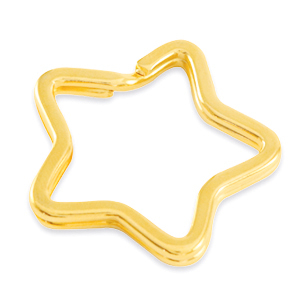 Metaal onderdelen DQ sleutelhanger star Goud (nikkelvrij)