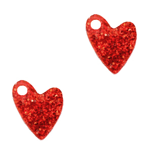 Bedels Plexx hart glitter Ruby red
